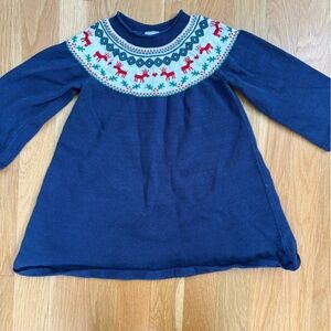 Hanna Andersson Navy Blue Knit sweater with Festive Pattern